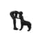 Elegant Black Dog And Owner Sculpture Minimalist Home Decor Accent 7