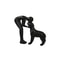 Elegant Black Dog And Owner Sculpture Minimalist Home Decor Accent 7