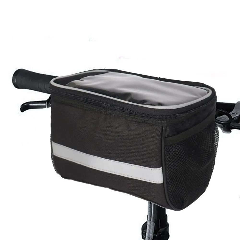 Waterproof Bicycle Handlebar Bag With Reflective Front Tube Storage And Quick Access Design 0