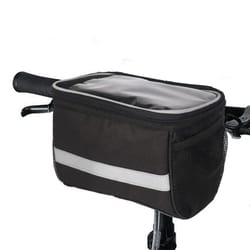 waterproof bicycle handlebar bag with reflective front tube storage and quick access design