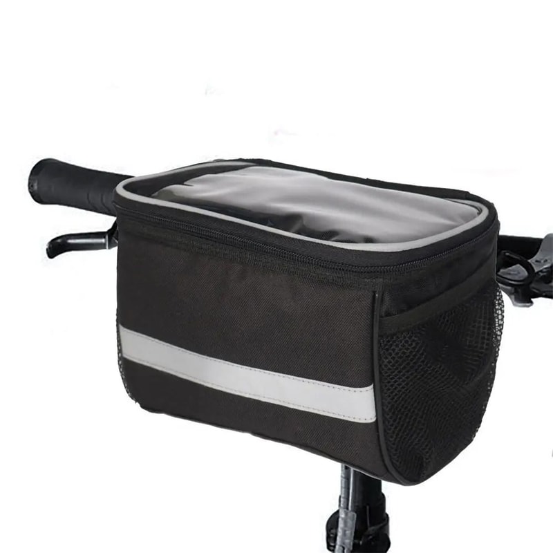Waterproof Bicycle Handlebar Bag With Reflective Front Tube Storage And Quick Access Design 0