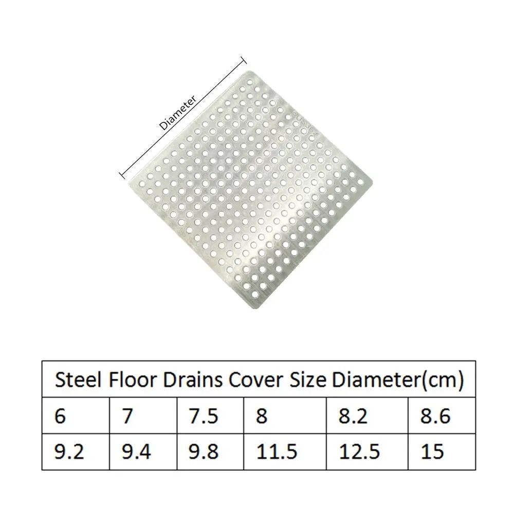 Stainless Steel Square Floor Drain Cover With Hair Catcher Filter For Bathroom And Kitchen 5