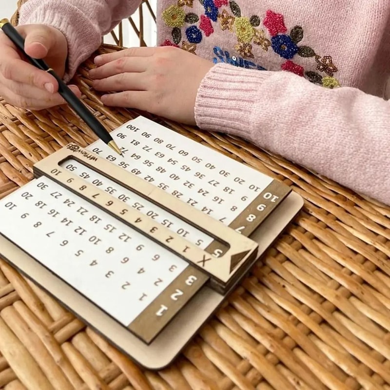Montessori Wooden Multiplication Board Educational Math Toy For Kids Learning Counting 1