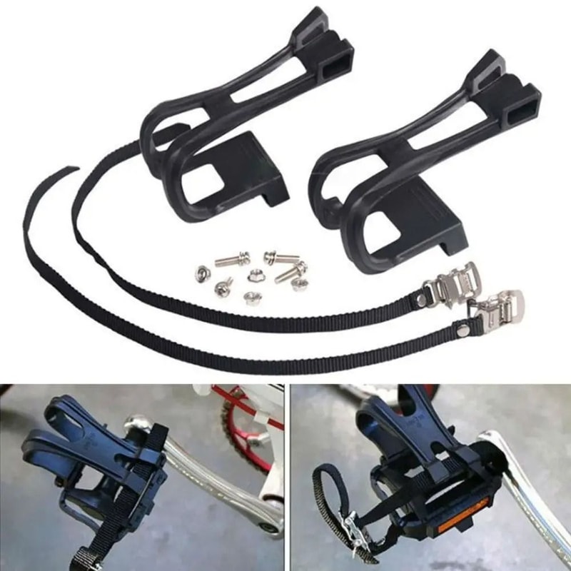 Adjustable Cycling Toe Clip Pedal Straps For MTB And Road Bike Stability 0