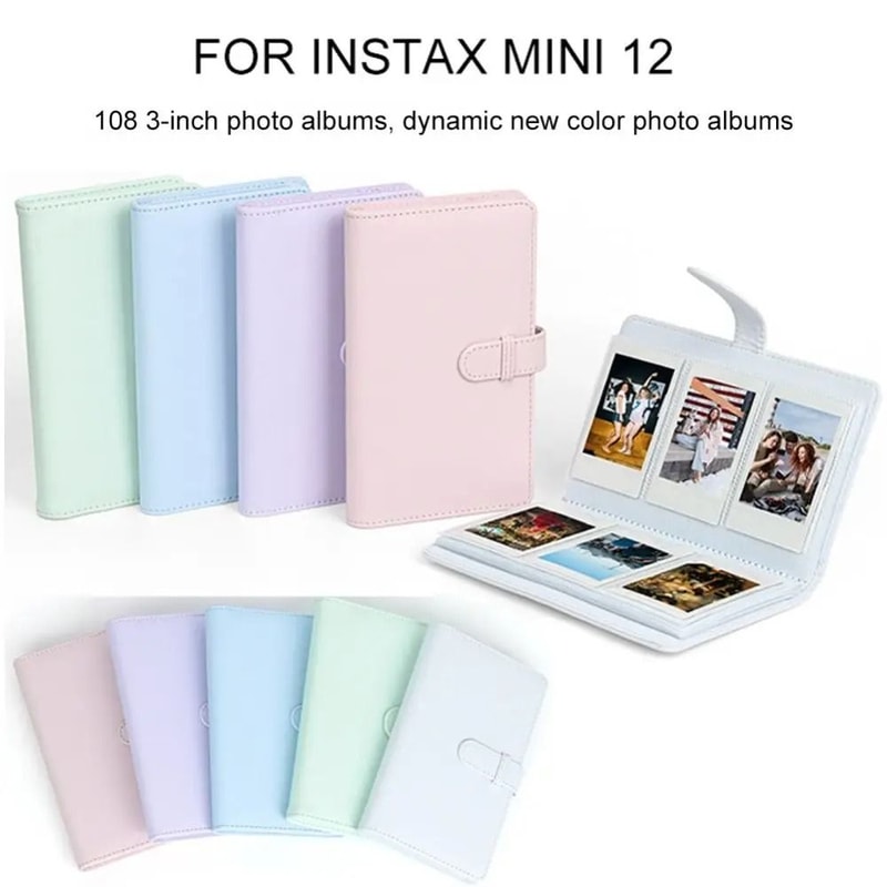 PU Leather Photo Paper Storage 3 Inch 108 Pockets Film Camera Photo Album For Fujifilm Instax Mini 0