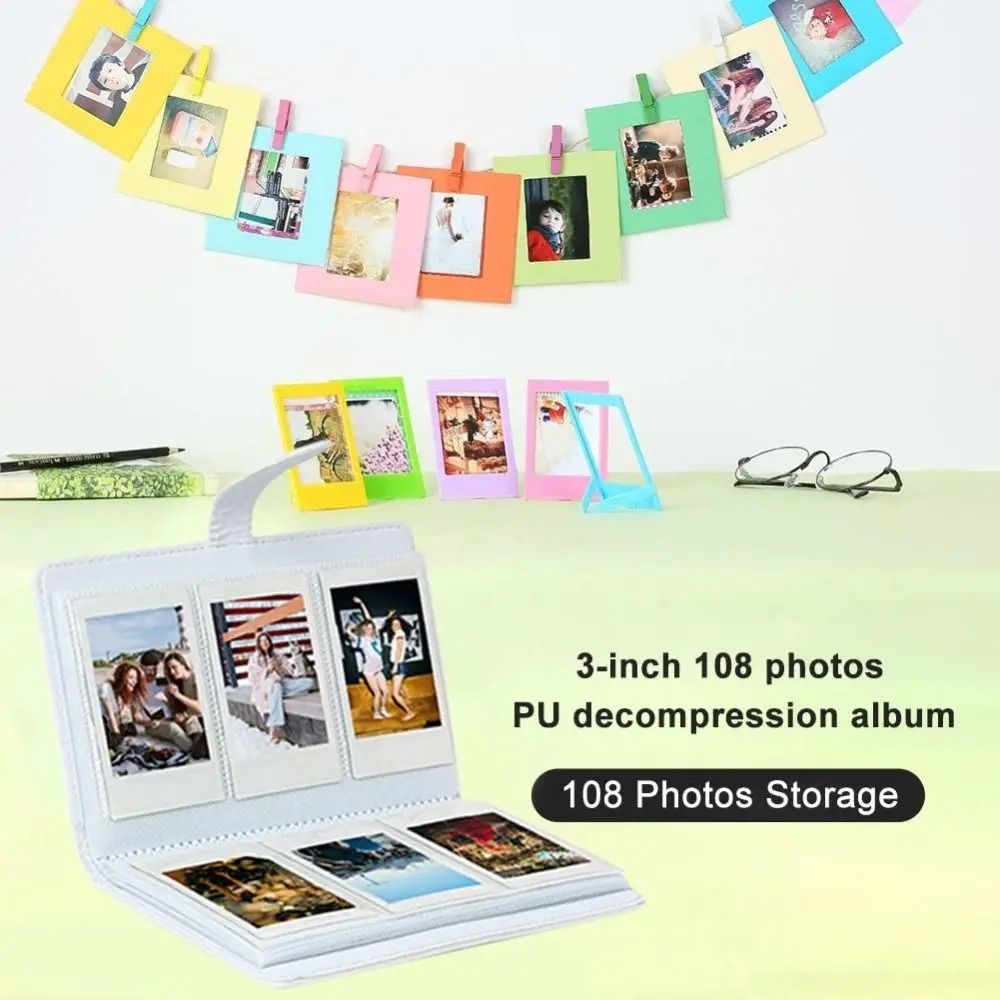 PU Leather Photo Paper Storage 3 Inch 108 Pockets Film Camera Photo Album For Fujifilm Instax Mini 2