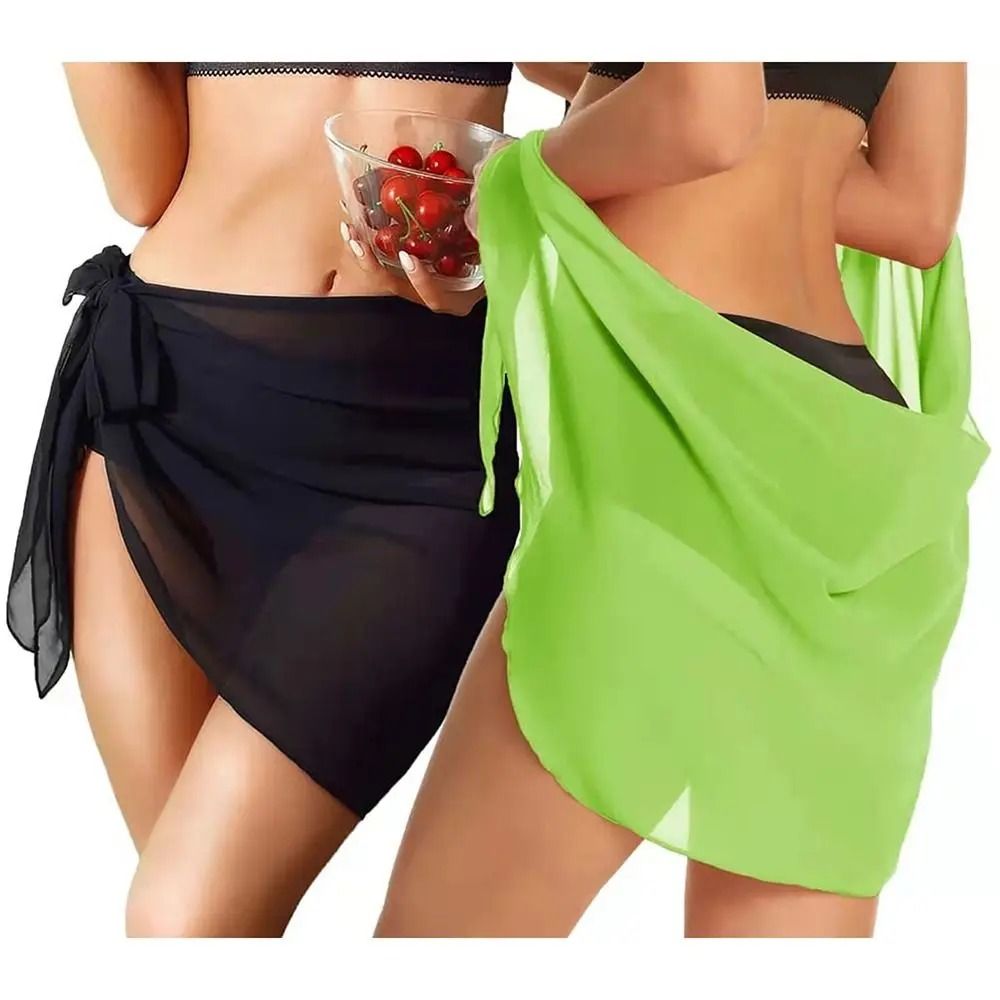 Sheer Chiffon Beach Sarong Wrap Short Bikini Cover Up Skirt For Women 4