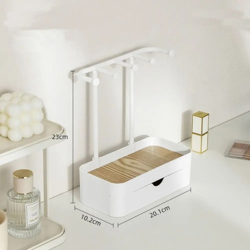 Wooden Jewelry Display Stand With Drawer Organizer For Earrings Necklaces And Accessories 7