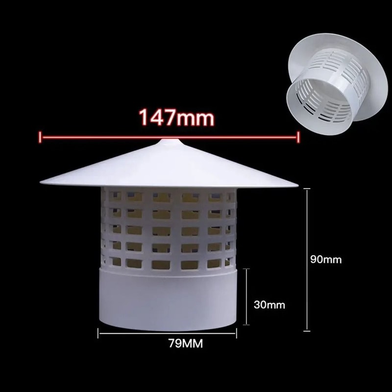 Weatherproof PVC Roof Air Vent Cover For Round Duct Exhaust Systems 3