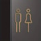 Luxury Black Gold Toilet Door Sign Plate For Bathroom Washroom Walls 0