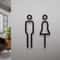 Luxury Black Gold Toilet Door Sign Plate For Bathroom Washroom Walls 3