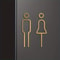 Luxury Black Gold Toilet Door Sign Plate For Bathroom Washroom Walls 6