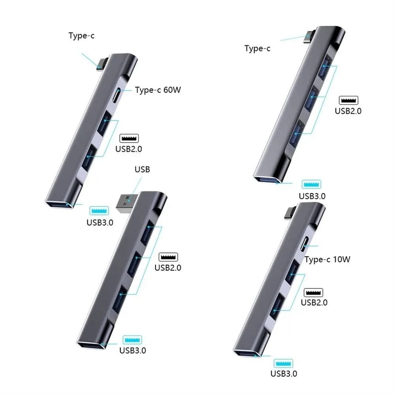 USBC Multiport Docking Station With USB 30 Hub PD Charging Adapter 3