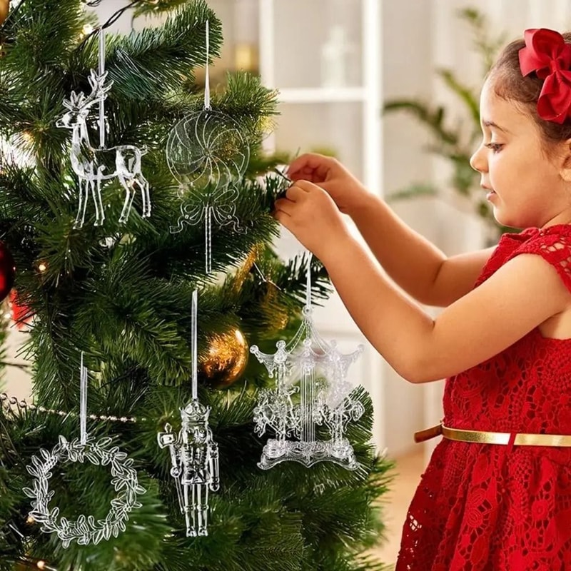 Transparent Acrylic Angel Christmas Tree Hanging Ornament Decor 2