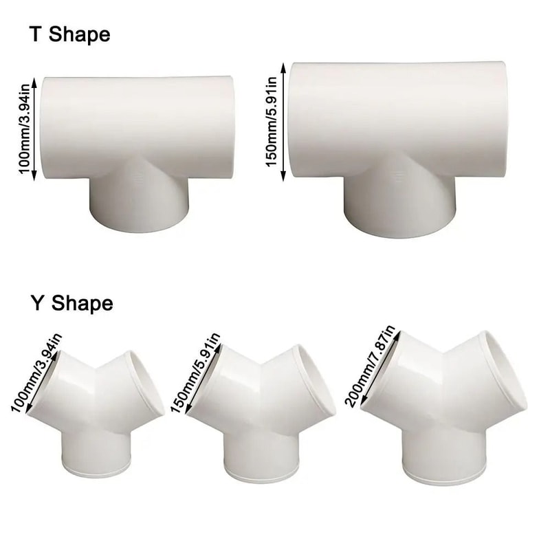 PVC 3Way Duct Connector Splitter For Ventilation Exhaust Pipes 5