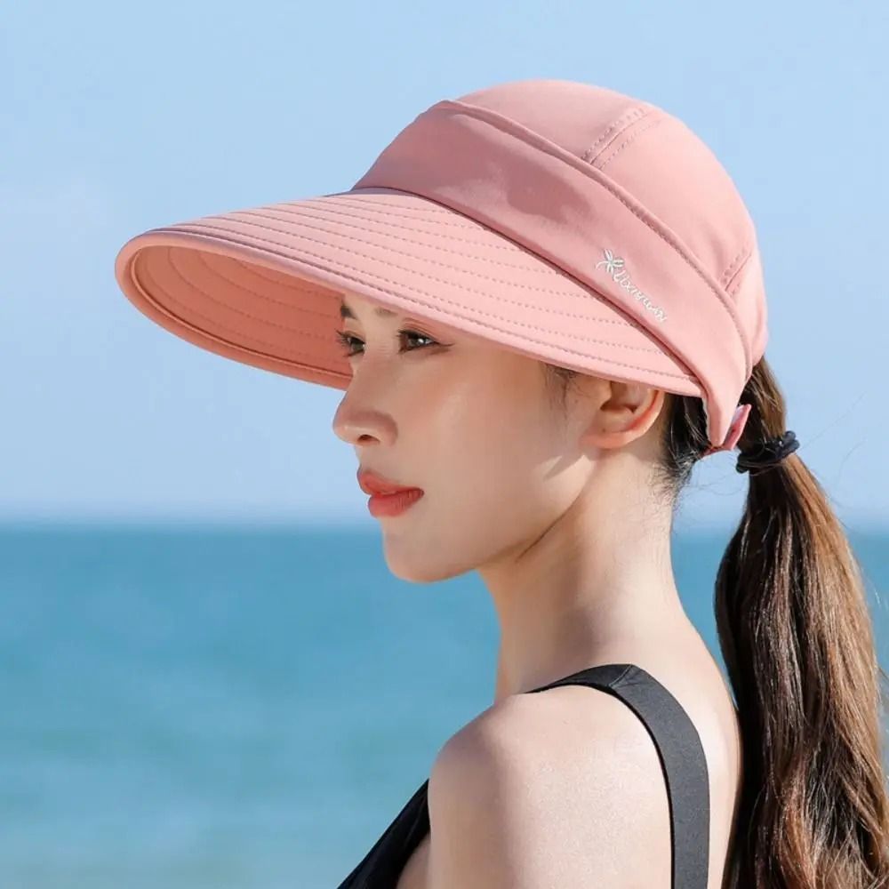 Womens Foldable Wide Brim Ponytail Sun Hat With UV Protection 6