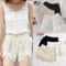 Womens Boho Crochet LaceUp Shorts With High Waist Design 0