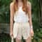 Womens Boho Crochet LaceUp Shorts With High Waist Design 1