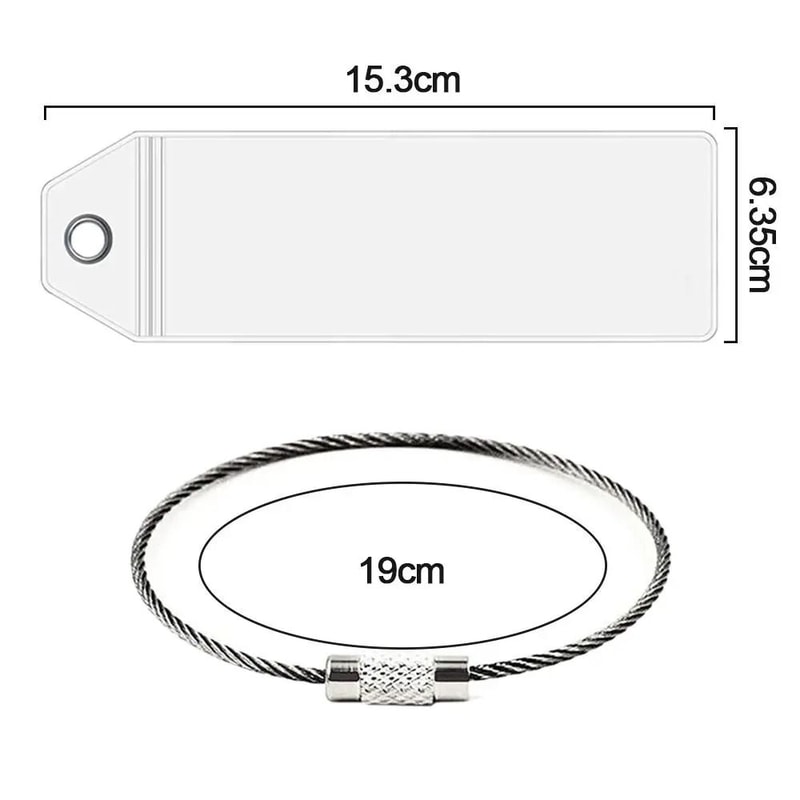 Waterproof Cruise Luggage Tag Holder With Zip Seal Steel Loops 5
