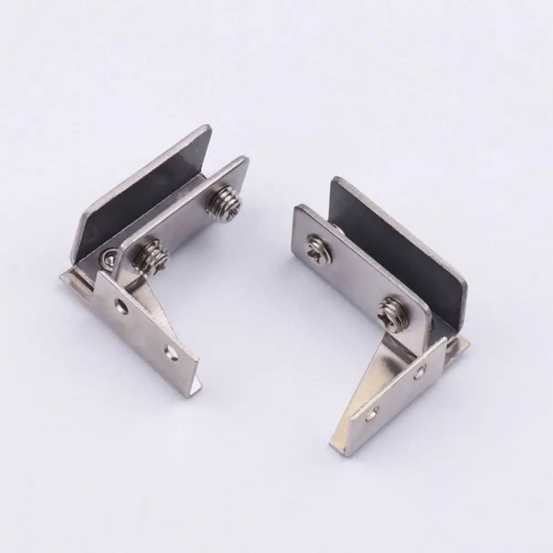 2PCS Zinc Alloy NonPerforated Glass Door Hinges For Wine Cabinets Display Cabinets 6