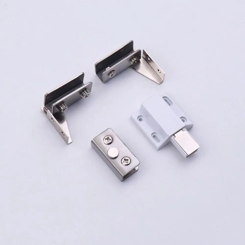 2PCS Zinc Alloy NonPerforated Glass Door Hinges For Wine Cabinets Display Cabinets 8