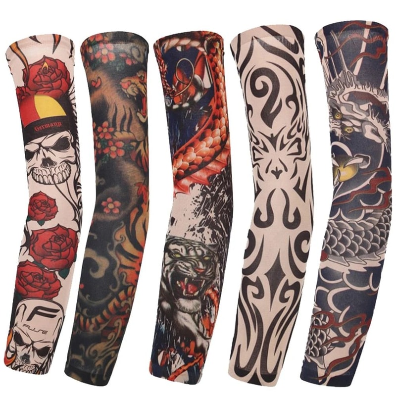 Floral UV Protection Tattoo Arm Sleeves For Cycling Running Outdoor Sports 0