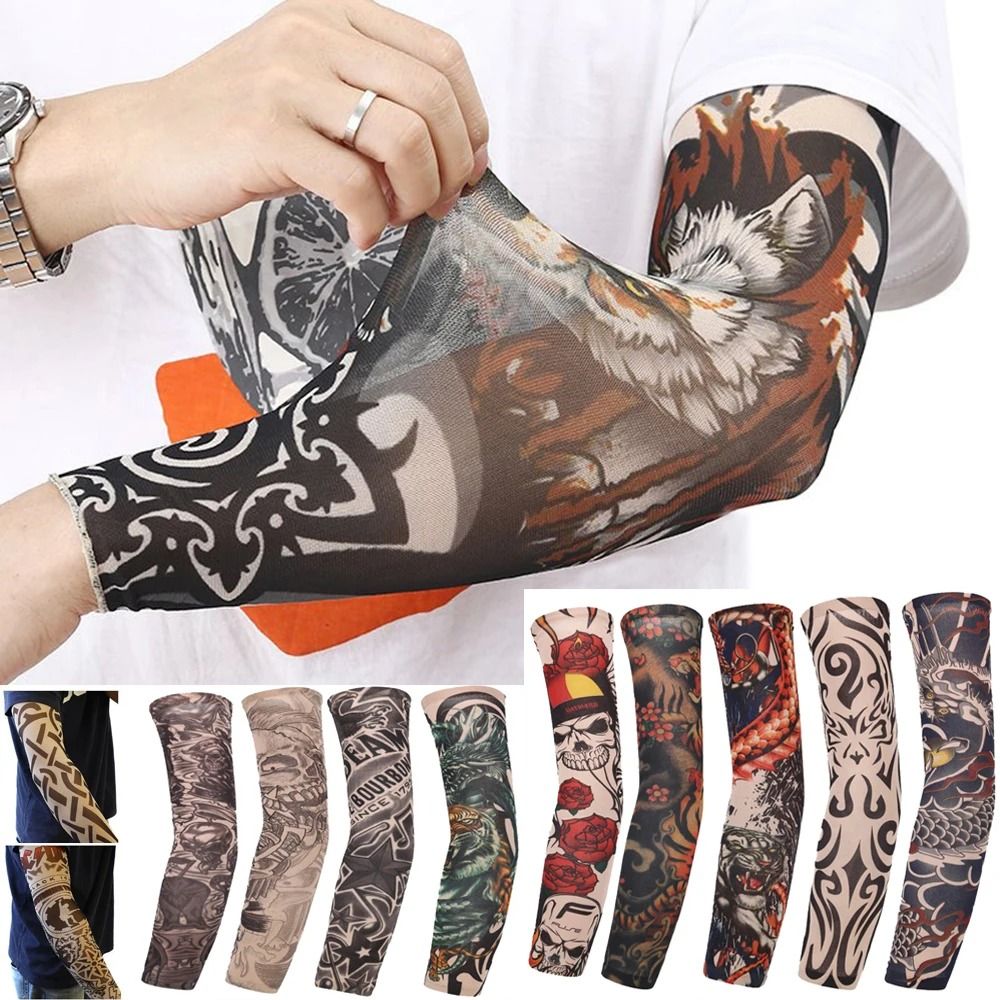 Floral UV Protection Tattoo Arm Sleeves For Cycling Running Outdoor Sports 1