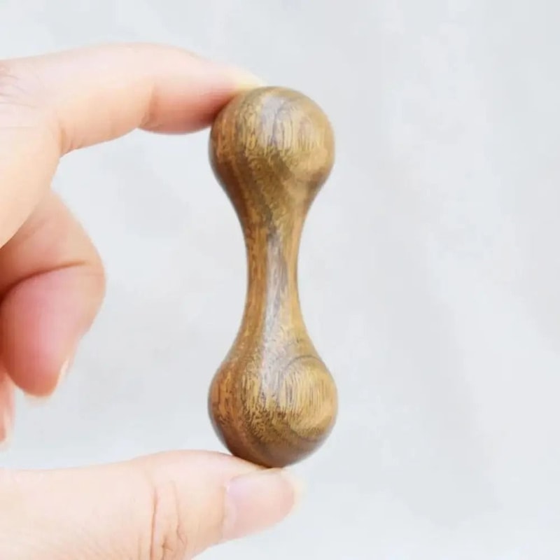 Wooden Finger Gyro Stress Relief Toy Rosewood Ebony Fidget Spinner 0