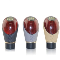 universal wooden pu leather 5-speed shift knob for cars & trucks