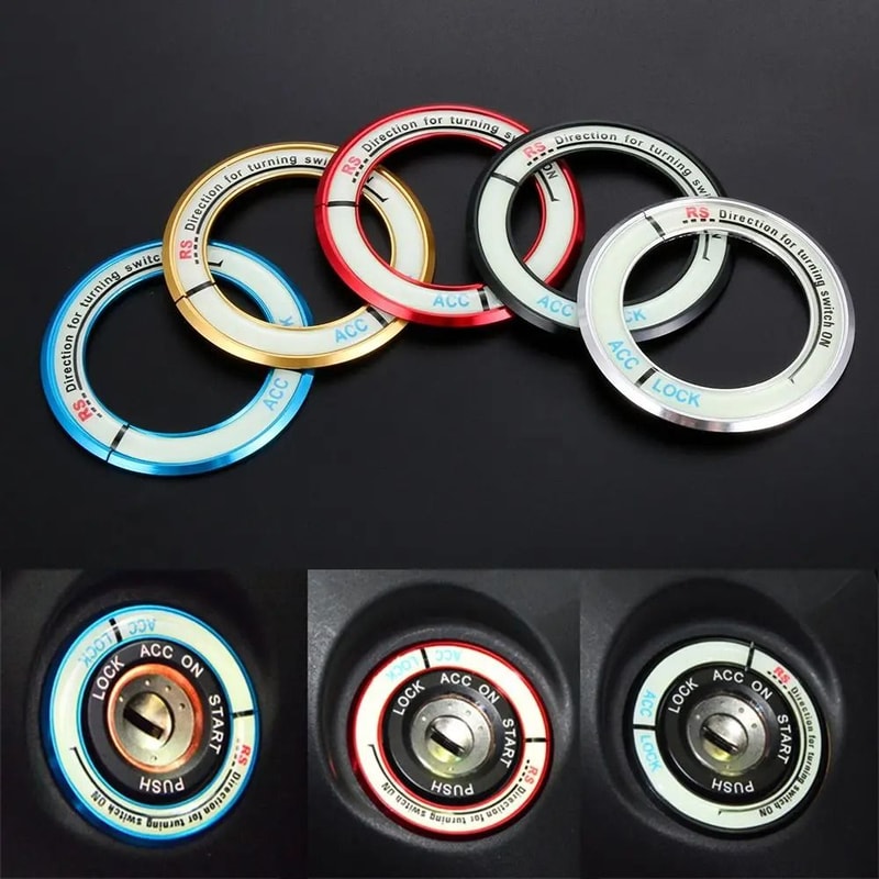 Luminous Alloy Car Ignition Switch Cover For Toyota Corolla Levin 3