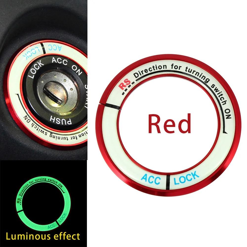 Luminous Alloy Car Ignition Switch Cover For Toyota Corolla Levin 6