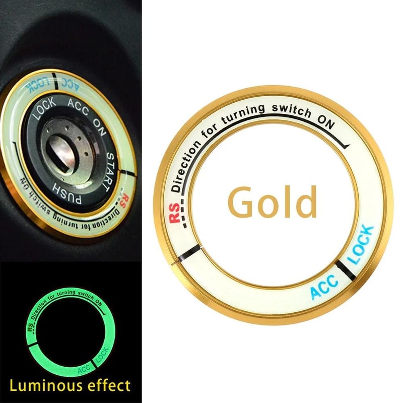 Luminous Alloy Car Ignition Switch Cover For Toyota Corolla Levin 8