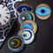6Piece Wooden Evil Eye Coaster Set With Holder For Home Decor 0