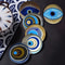 6Piece Wooden Evil Eye Coaster Set With Holder For Home Decor 0