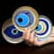 6Piece Wooden Evil Eye Coaster Set With Holder For Home Decor 3