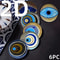 6Piece Wooden Evil Eye Coaster Set With Holder For Home Decor 5