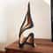 Abstract Wooden Curved Sculpture Decor For Bookshelves Desktops 1