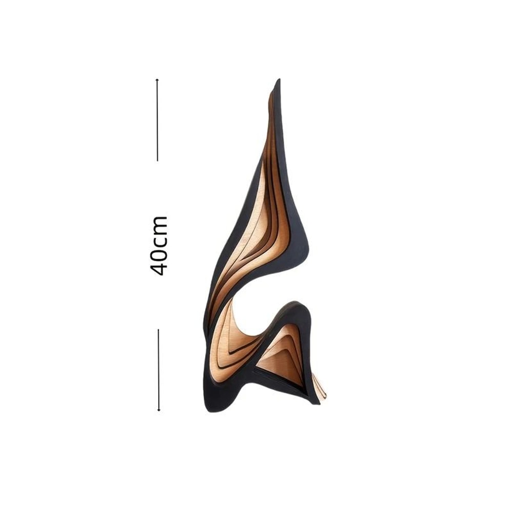 Abstract Wooden Curved Sculpture Decor For Bookshelves Desktops 8
