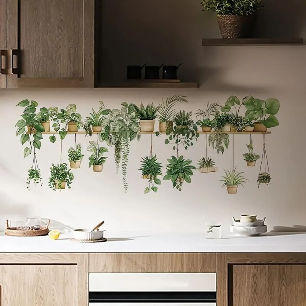 Floral Shelf Wall Stickers For Living Room Kids Bedroom Decor 0