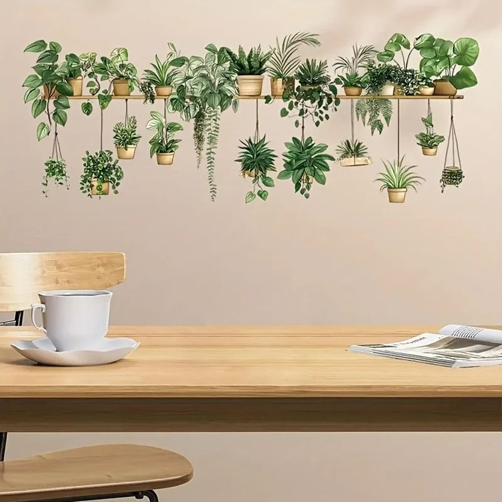 Floral Shelf Wall Stickers For Living Room Kids Bedroom Decor 1