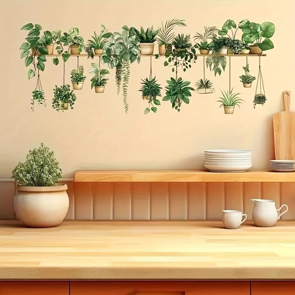 Floral Shelf Wall Stickers For Living Room Kids Bedroom Decor 2
