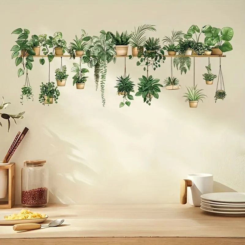 Floral Shelf Wall Stickers For Living Room Kids Bedroom Decor 3