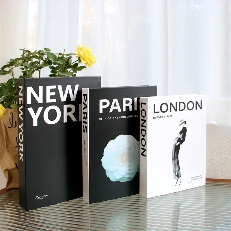 Decorative Faux Book Set For Coffee Table Bookshelf Styling 2