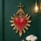 Minimalist Flaming Heart Arrow Resin Wall Pendant Decor 0