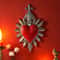 Minimalist Flaming Heart Arrow Resin Wall Pendant Decor 1