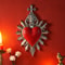 Minimalist Flaming Heart Arrow Resin Wall Pendant Decor 1