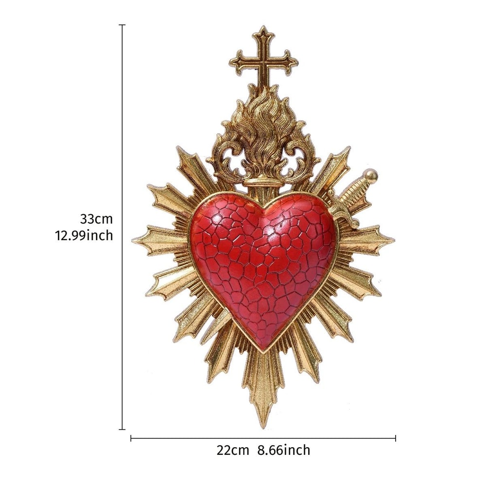 Minimalist Flaming Heart Arrow Resin Wall Pendant Decor 7
