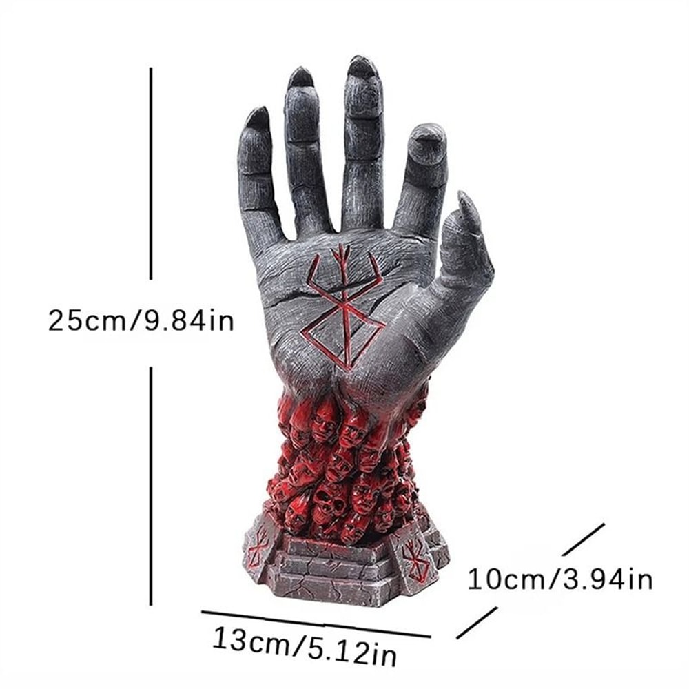 Dark Berserk Grim Reaper Skull Hand Resin Figurine Decor 5