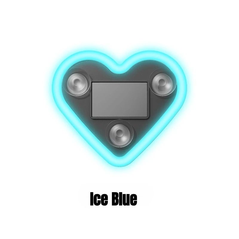 Solar Powered Heart Neon Car Window Light For Romantic Interior Decor 9