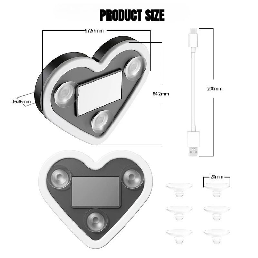 Solar Powered Heart Neon Car Window Light For Romantic Interior Decor 5
